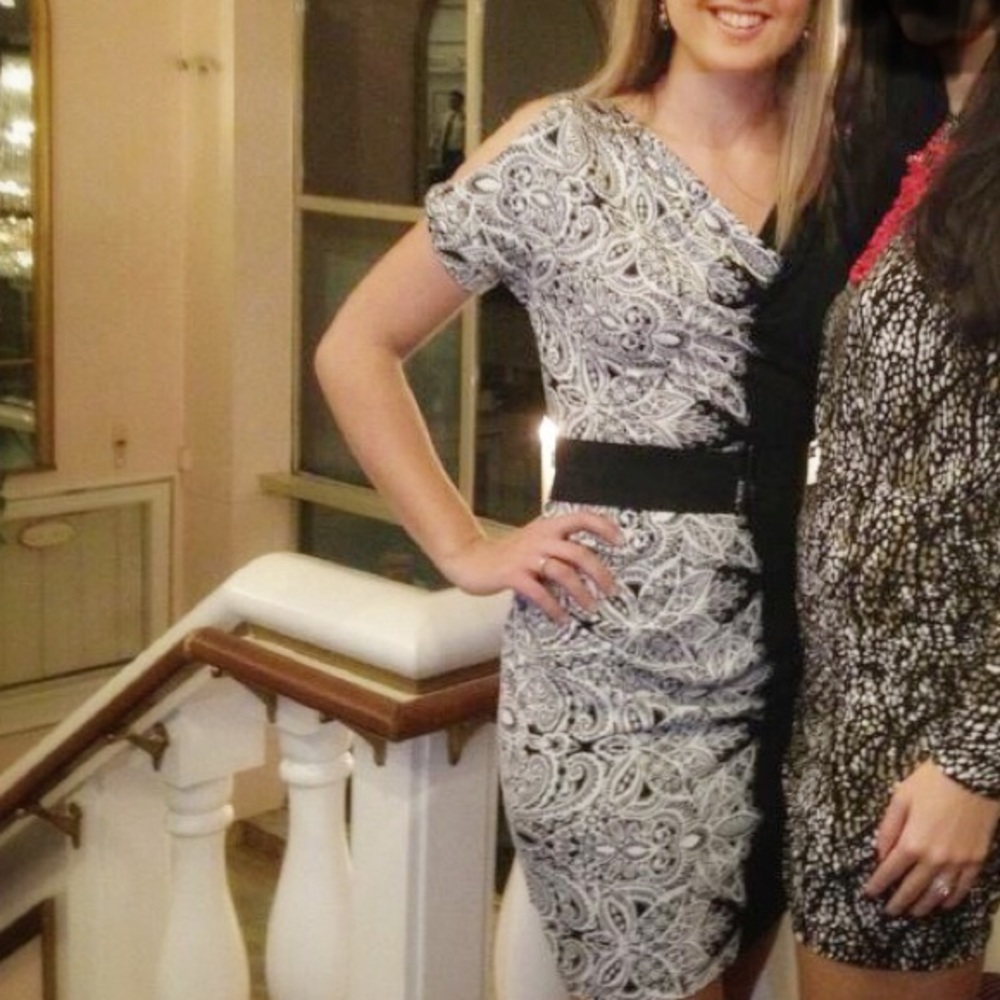 Cold Shoulder Bodycon Cocktail Dress BCBGMAXAZRIA - Picture 8 of 8